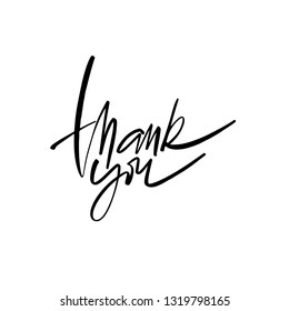 Thank You Calligraphy Inscription Modern Brush Stock Vector (Royalty ...