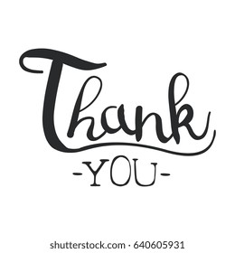 Thank You Calligraphy Isolated On White Stock Vector (Royalty Free ...