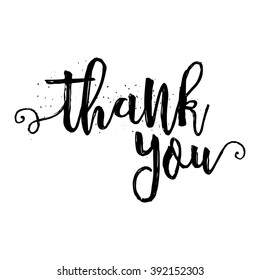 Thank You calligraphy sign. Brush painted letters, expression of gratitude vector illustration.