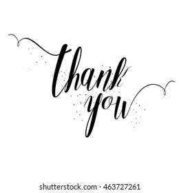 Thank You calligraphy sign. Brush painted letters, expression of gratitude vector illustration.