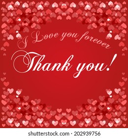 Thank you calligraphy text on a red background. Vector Illustration 