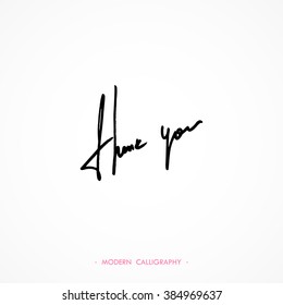 Thank You calligraphy. Thin pen writed letters. Vector illustration.