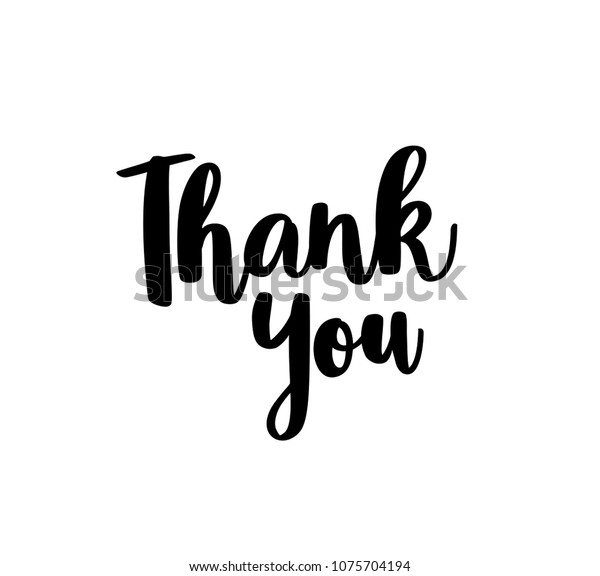 Thank You Calligraphy Vector Art Stock Vector (royalty Free) 1075704194 