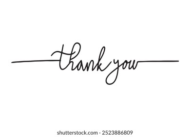 Thank you Calligraphy, vector, black color. for invitation card, rsvp