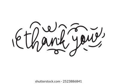 Thank you Calligraphy, vector, black color. for invitation card, rsvp