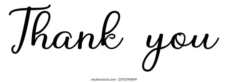 Thank you calligraphy. Thank you calligraphy in vintage style. Thank you handwritten calligraphy with white background. Thank you calligraphy in minimalist handwritten font.
