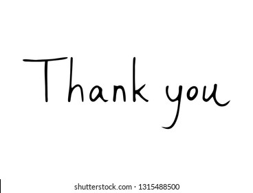 Thank you calligraphy.Hand written lettering.