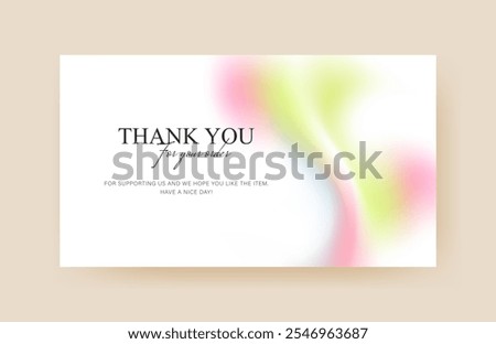 thank you card with abstract gradient design	