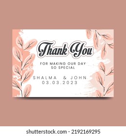 Thank you card with background
