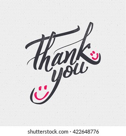 Thank you - card, background, lettering, calligraphy, a sticker can be used for your design