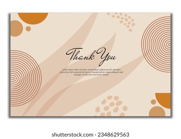 thank you card with beautiful elegant flowers, thank you card with abstract shape illustration, thank you card, save the date card.