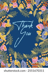 thank you card with beautiful elegant flowers