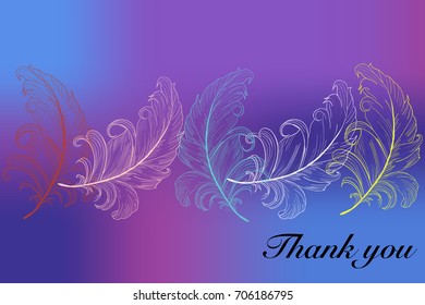 Thank You Card Birds Feathers On Stock Vector (Royalty Free) 706186795 ...