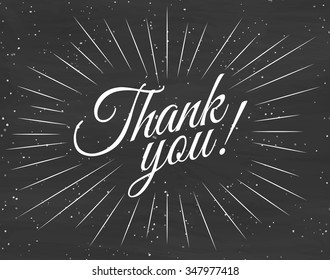 Thank you card with black background. 