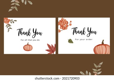 
Thank you card collection set editable template for daily use, greeting, and business promotion autumn theme