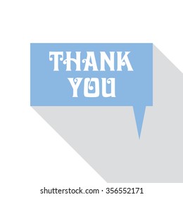 Thank You Card Color vector flat speech bubble icon with shadow.