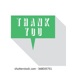 Thank You Card Color vector flat speech bubbles icon with shadow.