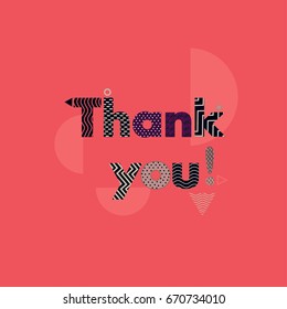 Thank you card. Colorful ornamental illustration