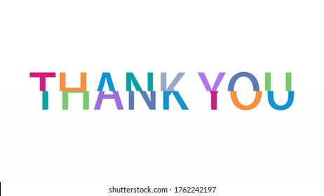 Thank You Card Colorful Text Lettering Stock Vector (Royalty Free ...