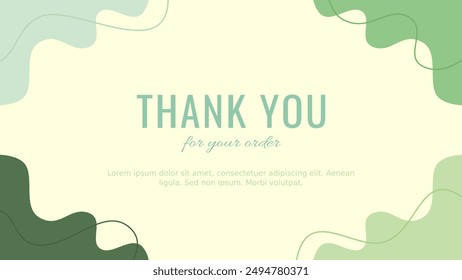 Thank You Card Concept Illustration in Green Color.