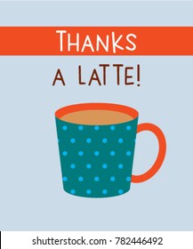 thank you card with cup graphic vector