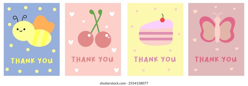 thank you card. 
cute thank you card.
thank you sticker.
kids sticker.