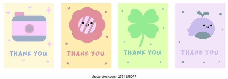 thank you card. 
cute thank you card.
thank you sticker.
kids sticker.