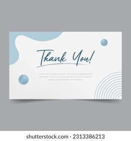 Thank You Card design with abstract line and shape on isolated background