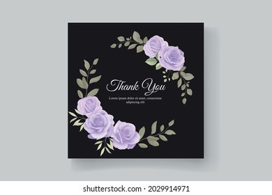 Thank you card design on a flower theme