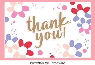 Thank You Card Design On Flowers Stock Vector (Royalty Free) 2190952891 ...