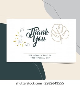 Thank you card design on a flower theme Free Vector