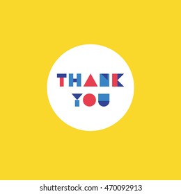 Thank you card design. Poster. Vector illustration.