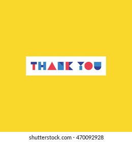 Thank you card design. Poster. Vector illustration.