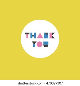 Thank you card design. Poster. Vector illustration.