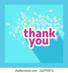 Thank you card design template. Retro style 