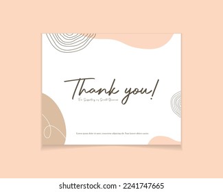 Thank you card design template for small business orders, greeting cards design vector, modern and simple thank you card design print ready, editable card, online use