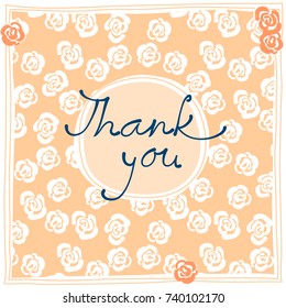 Thank you card design template. Simple greeting card elegant note label. Thanksgiving symbol sign