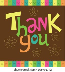 thank you card design. vector illustration