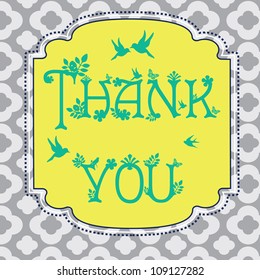 thank you card design. vector illustration