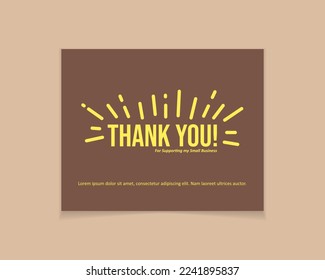 Thank you card design vector template for cake business, small business, greeting card for online orders, thanksgiving cards, print-ready, editable