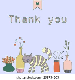 Thank you card. Doodle style.