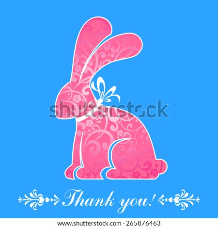 thank you card easter bunny rabbit stock vector royalty free thank you easter bunny