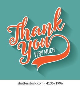 Thank You Card flat design. EPS 10 vector.