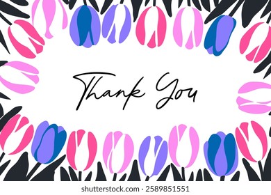 Thank You Card - Floral Border