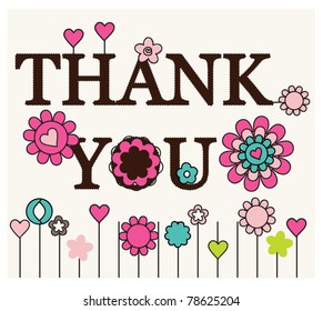 Thank You Card Floral Designs Stock Vector (Royalty Free) 78625204 ...