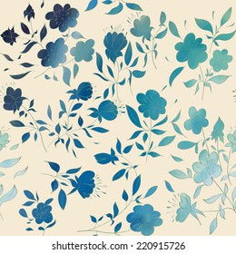 Thank You Card with floral elements. Vintage background. Vector illustration.