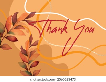 Thank you card with floral ornament 