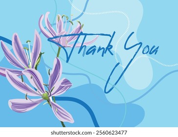 Thank you card with floral ornament 