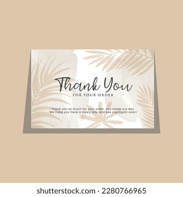 thank you card with floral and watercolor design