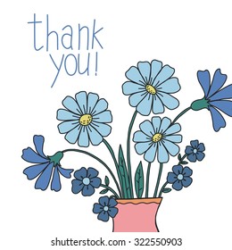 Thank You Card Flower Design Stock Vector (Royalty Free) 322550903 ...